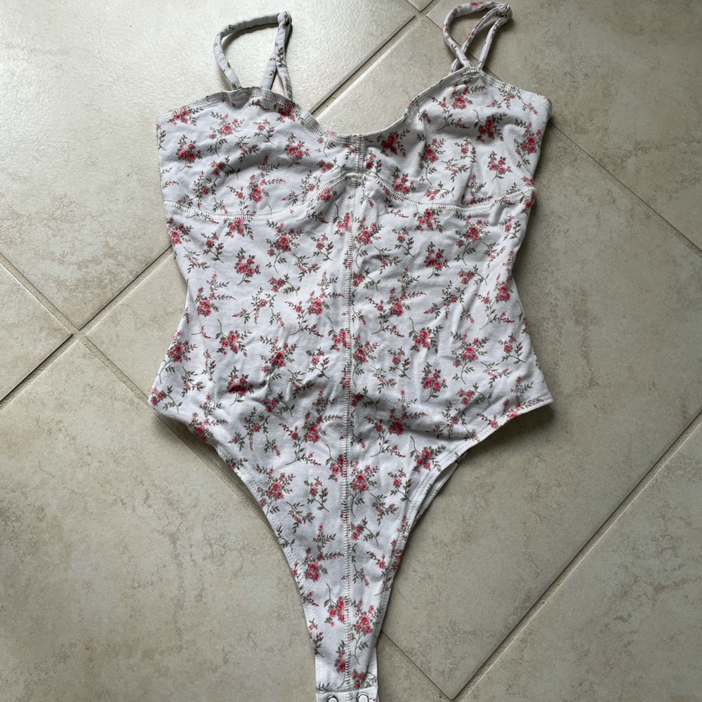 White bodysuit with lace back
